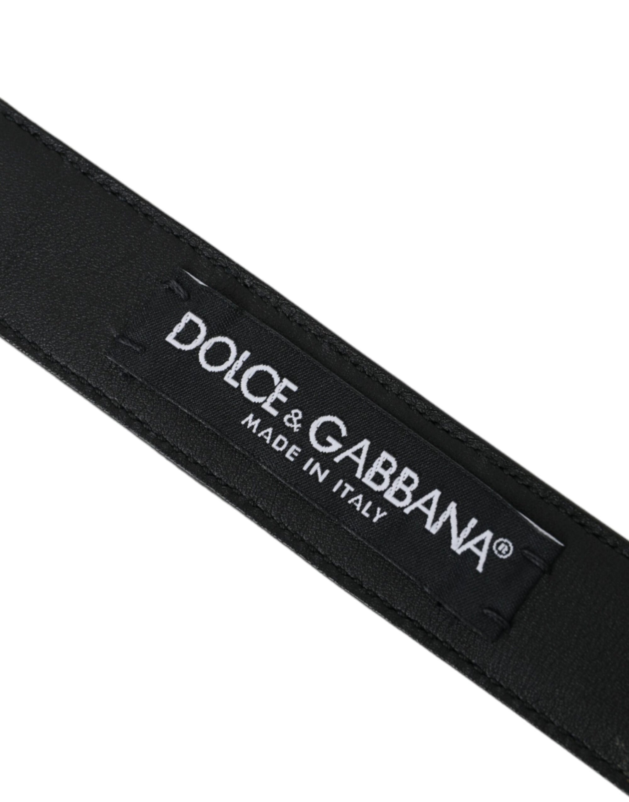 Dolce & Gabbana Dark Brown Perforated Leather Metal Buckle Belt Men - Maison Luxe