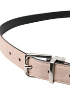 Dolce & Gabbana Beige Suede Leather Silver Buckle Belt Men - Maison Luxe