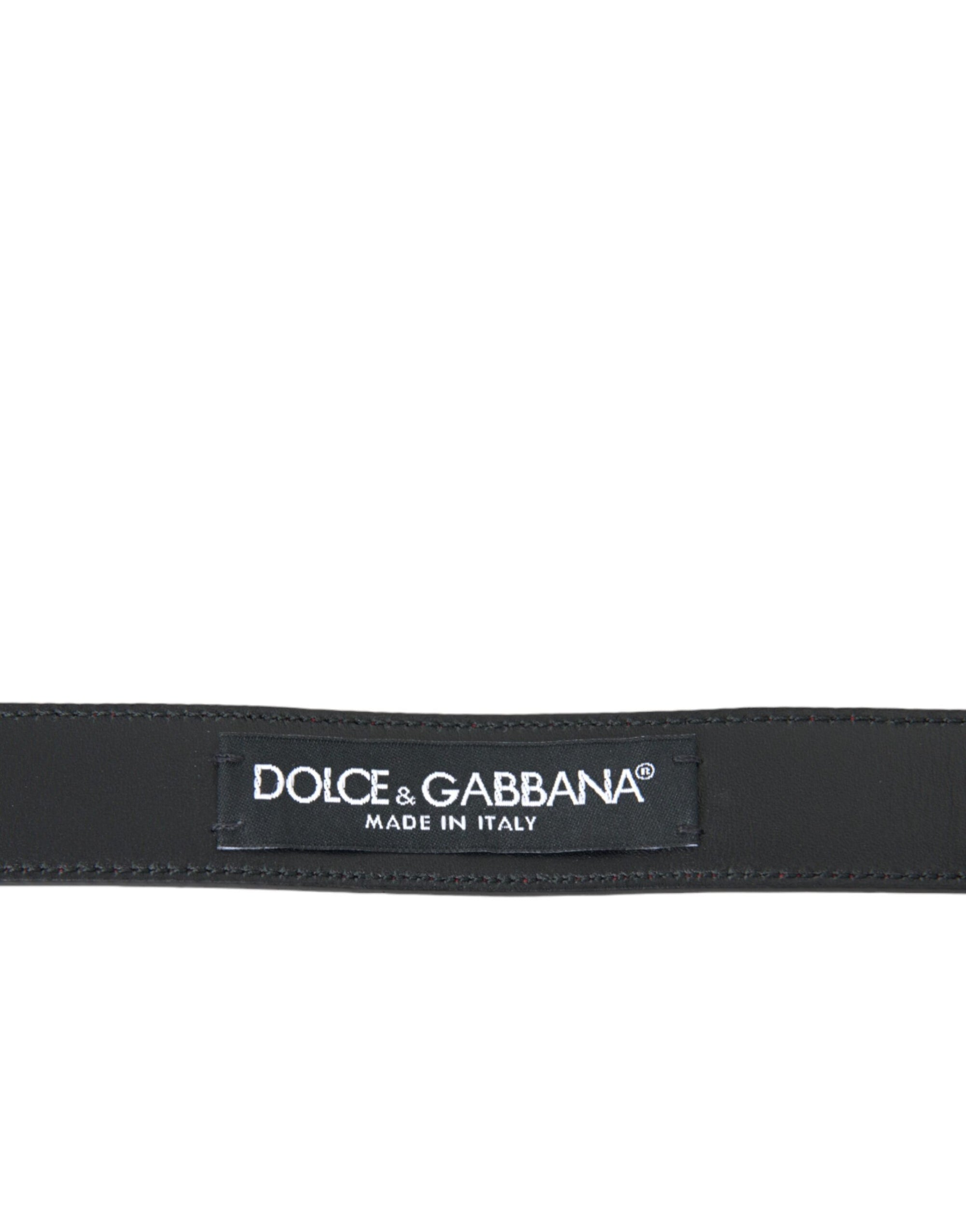 Dolce & Gabbana Red Leather Silver Metal Buckle Belt Men - Maison Luxe