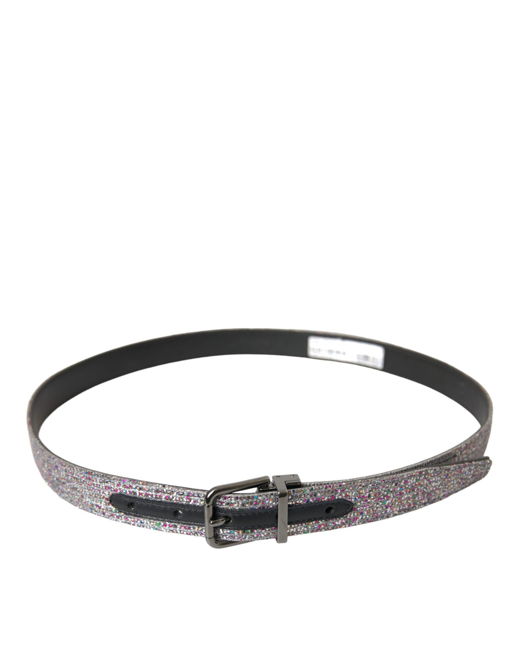 Dolce & Gabbana Multicolor Embellished Silver Metal Buckle Belt - Maison Luxe