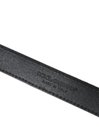 Dolce & Gabbana Black Jacquard Stripes Silver Metal Buckle Belt - Maison Luxe
