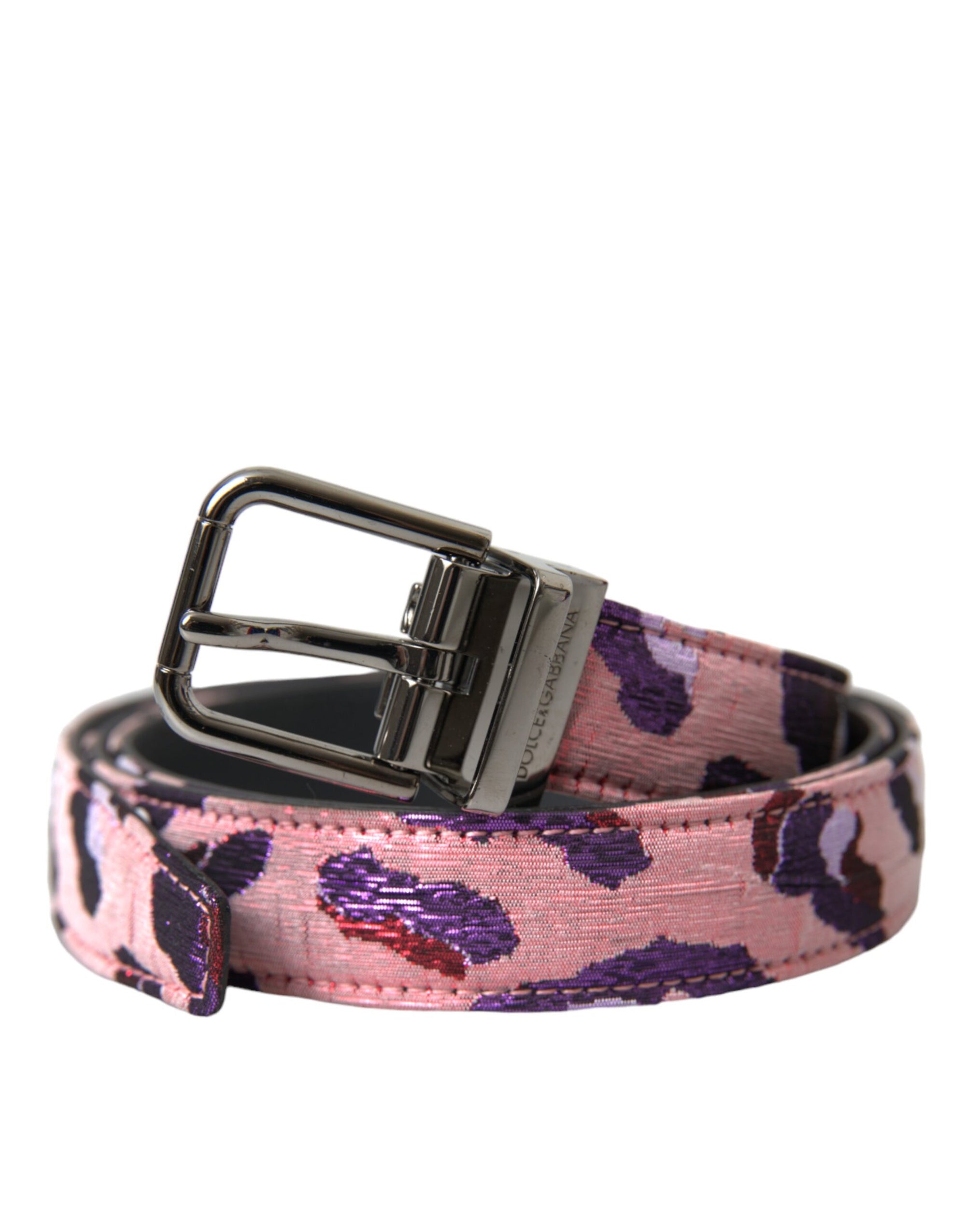 Dolce & Gabbana Multicolor Jacquard Leather Metal Buckle Belt - Maison Luxe