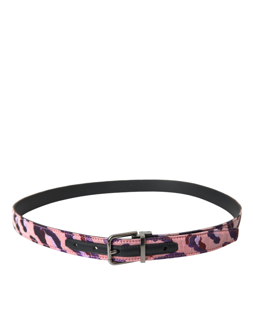 Dolce & Gabbana Multicolor Jacquard Leather Metal Buckle Belt - Maison Luxe