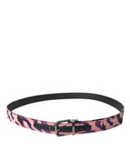 Dolce & Gabbana Multicolor Jacquard Leather Metal Buckle Belt - Maison Luxe