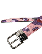 Dolce & Gabbana Multicolor Jacquard Leather Metal Buckle Belt - Maison Luxe