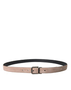 Dolce & Gabbana Beige Suede Leather Silver Buckle Belt Men - Maison Luxe