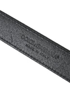 Dolce & Gabbana Black Glittered Leather Silver Buckle Belt - Maison Luxe