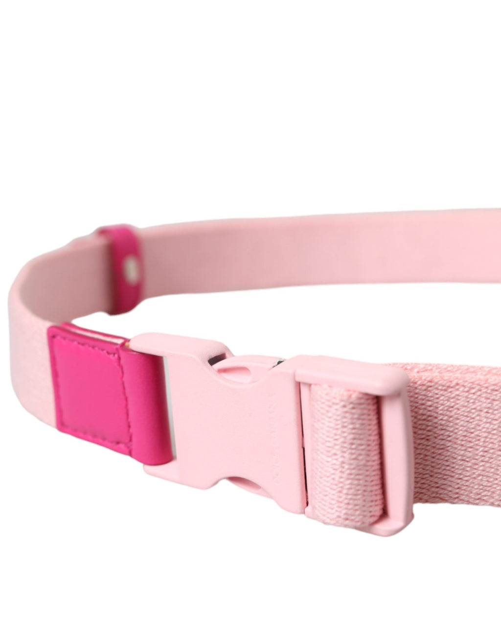 Dolce & Gabbana Pink Canvas Stretch Plastic Buckle Women Belt - Maison Luxe