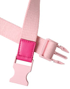 Dolce & Gabbana Pink Canvas Stretch Plastic Buckle Women Belt - Maison Luxe