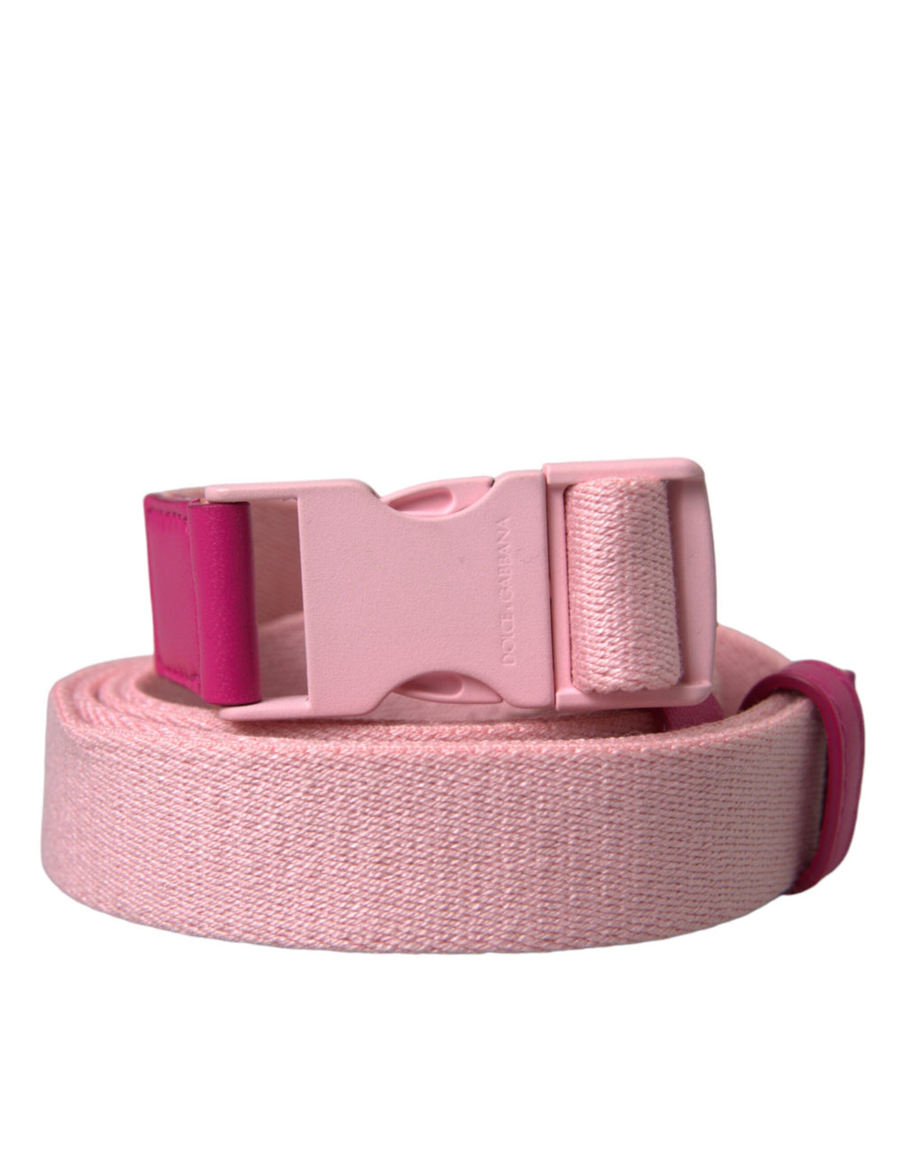 Dolce & Gabbana Pink Canvas Stretch Plastic Buckle Women Belt - Maison Luxe