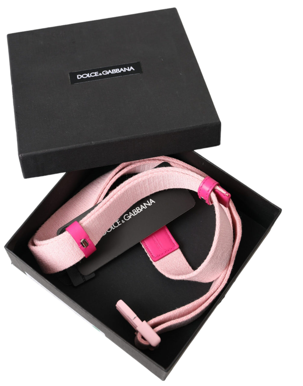 Dolce & Gabbana Pink Canvas Stretch Plastic Buckle Women Belt - Maison Luxe