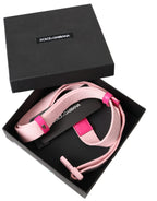 Dolce & Gabbana Pink Canvas Stretch Plastic Buckle Women Belt - Maison Luxe