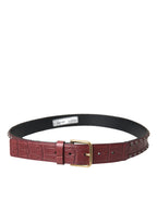 Dolce & Gabbana Brown Alligator Leather Studded Metal Buckle Belt - Maison Luxe