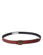 Dolce & Gabbana Brown Leather Square Metal Buckle Belt - Maison Luxe