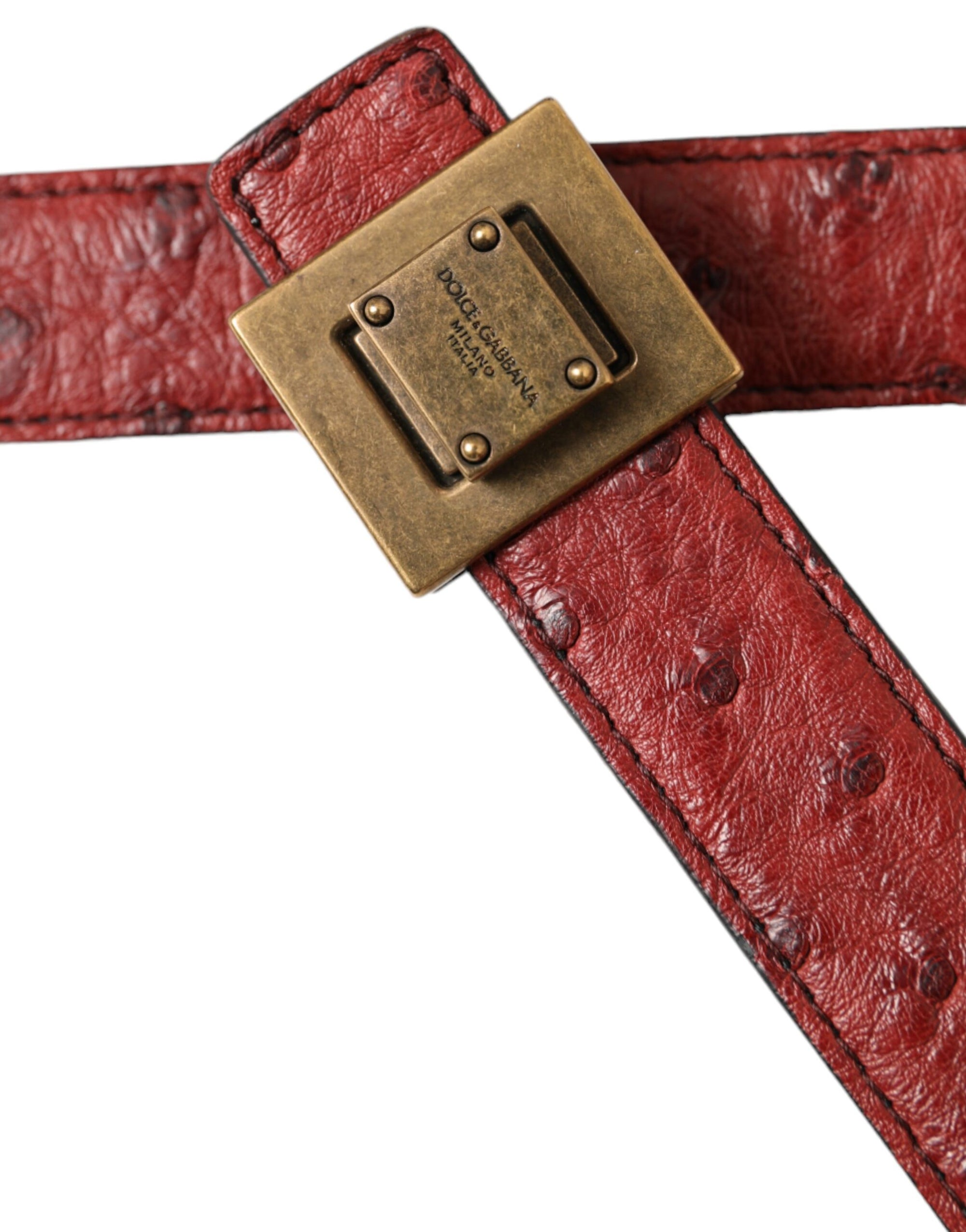 Dolce & Gabbana Brown Leather Square Metal Buckle Belt - Maison Luxe