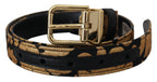 Dolce & Gabbana Multicolor Jacquard Leather Logo Buckle Belt - Maison Luxe