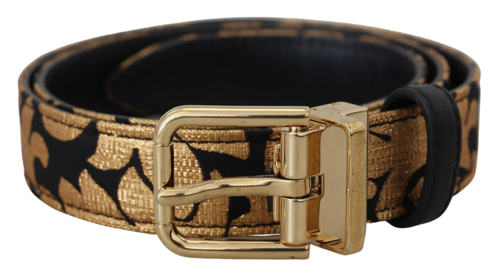 Dolce & Gabbana Multicolor Jacquard Leather Logo Buckle Belt - Maison Luxe