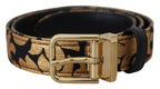 Dolce & Gabbana Multicolor Jacquard Leather Logo Buckle Belt - Maison Luxe