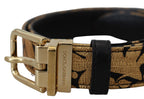 Dolce & Gabbana Multicolor Jacquard Leather Logo Buckle Belt - Maison Luxe