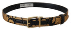 Dolce & Gabbana Multicolor Jacquard Leather Logo Buckle Belt - Maison Luxe