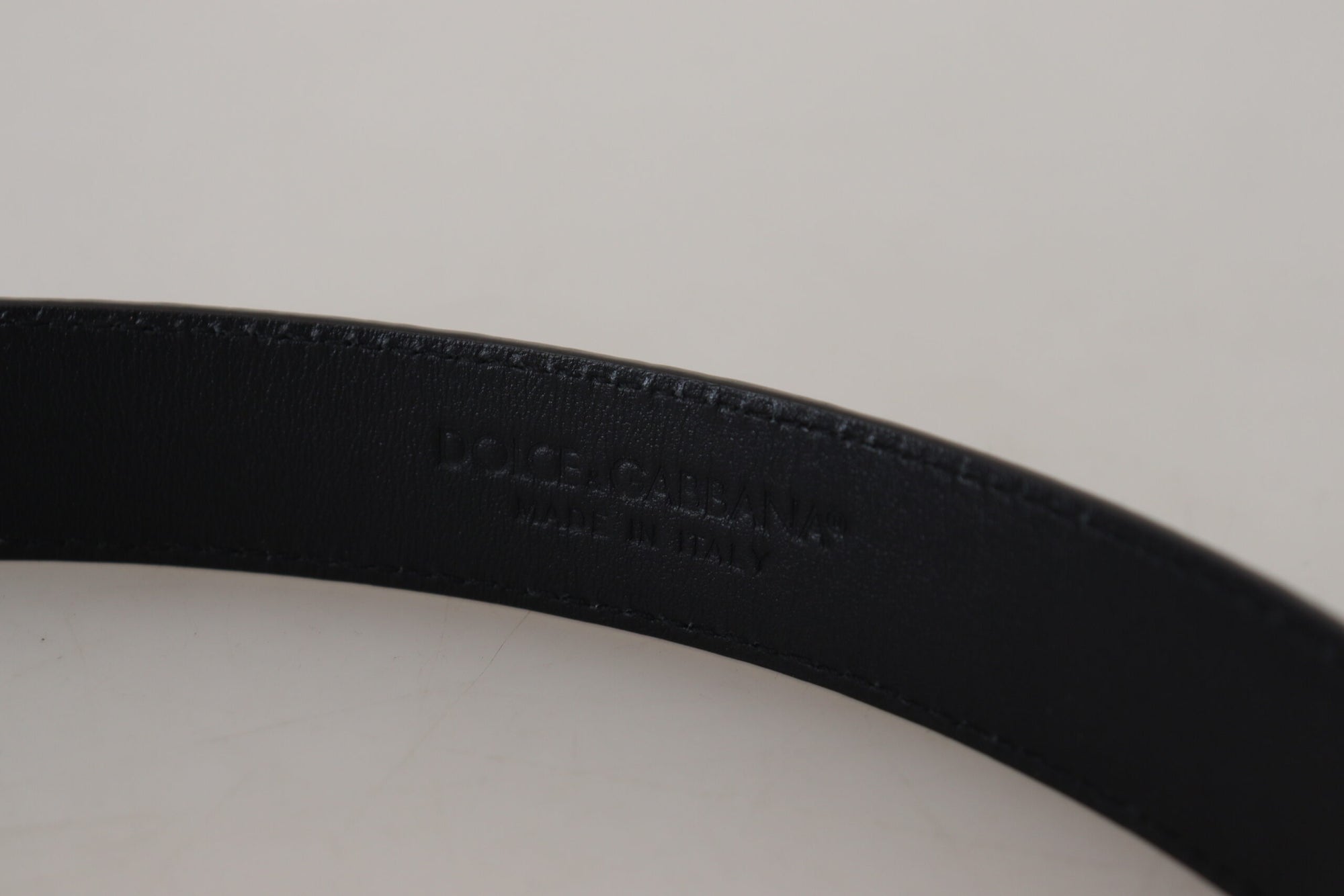 Dolce & Gabbana Black Exotic Leather Gold Metal Buckle Belt - Maison Luxe