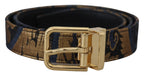 Dolce & Gabbana Multicolor Jacquard Leather Logo Buckle Belt - Maison Luxe