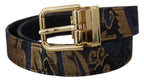 Dolce & Gabbana Multicolor Jacquard Leather Logo Buckle Belt - Maison Luxe