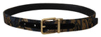 Dolce & Gabbana Multicolor Jacquard Leather Logo Buckle Belt - Maison Luxe