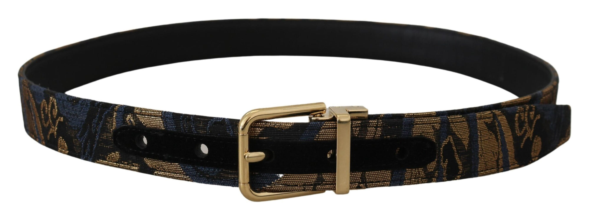 Dolce & Gabbana Multicolor Jacquard Leather Logo Buckle Belt - Maison Luxe