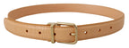 Dolce & Gabbana Beige Exotic Leather Gold Metal Buckle Belt - Maison Luxe