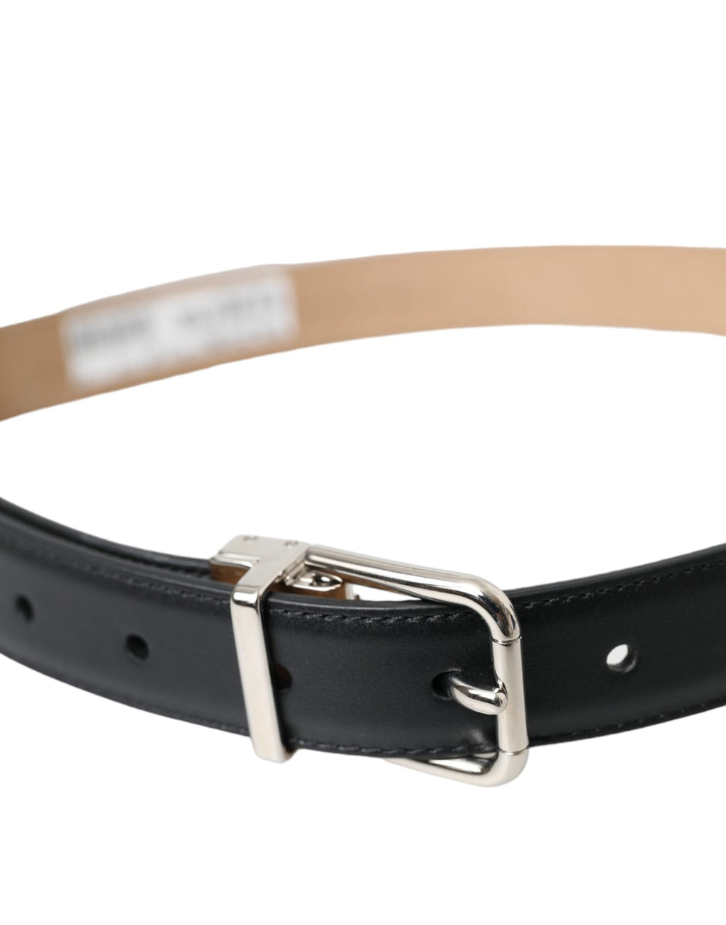 Dolce & Gabbana Black Leather Airpods Case Silver Buckle Belt - Maison Luxe