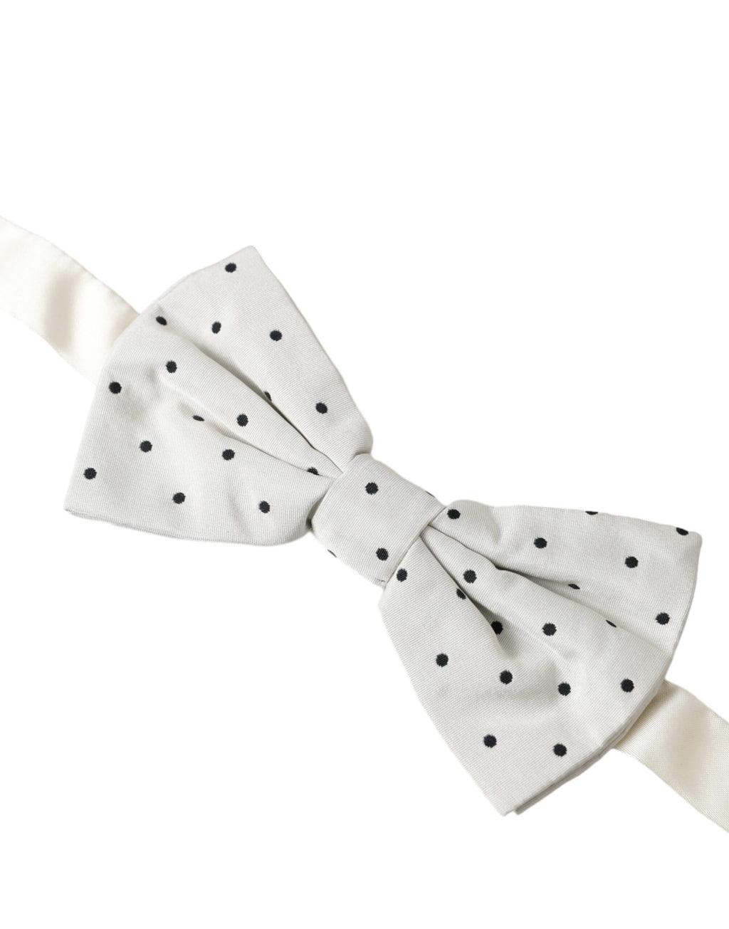 Dolce & Gabbana White Black Polka Dot Polyester Bow Tie Men - Maison Luxe