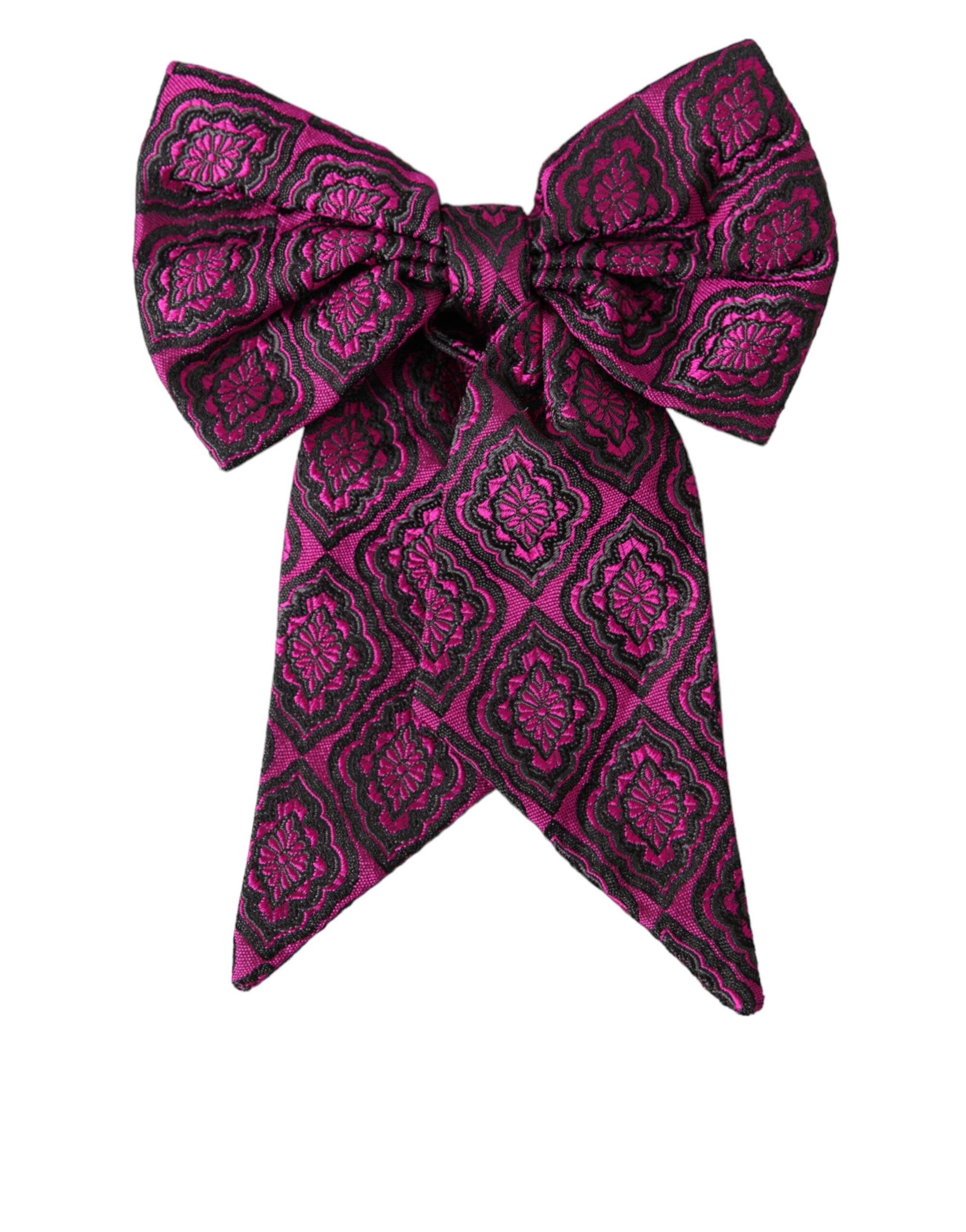 Dolce & Gabbana Purple Ribbon Silk Adjustable Neck Men Bow Tie - Maison Luxe