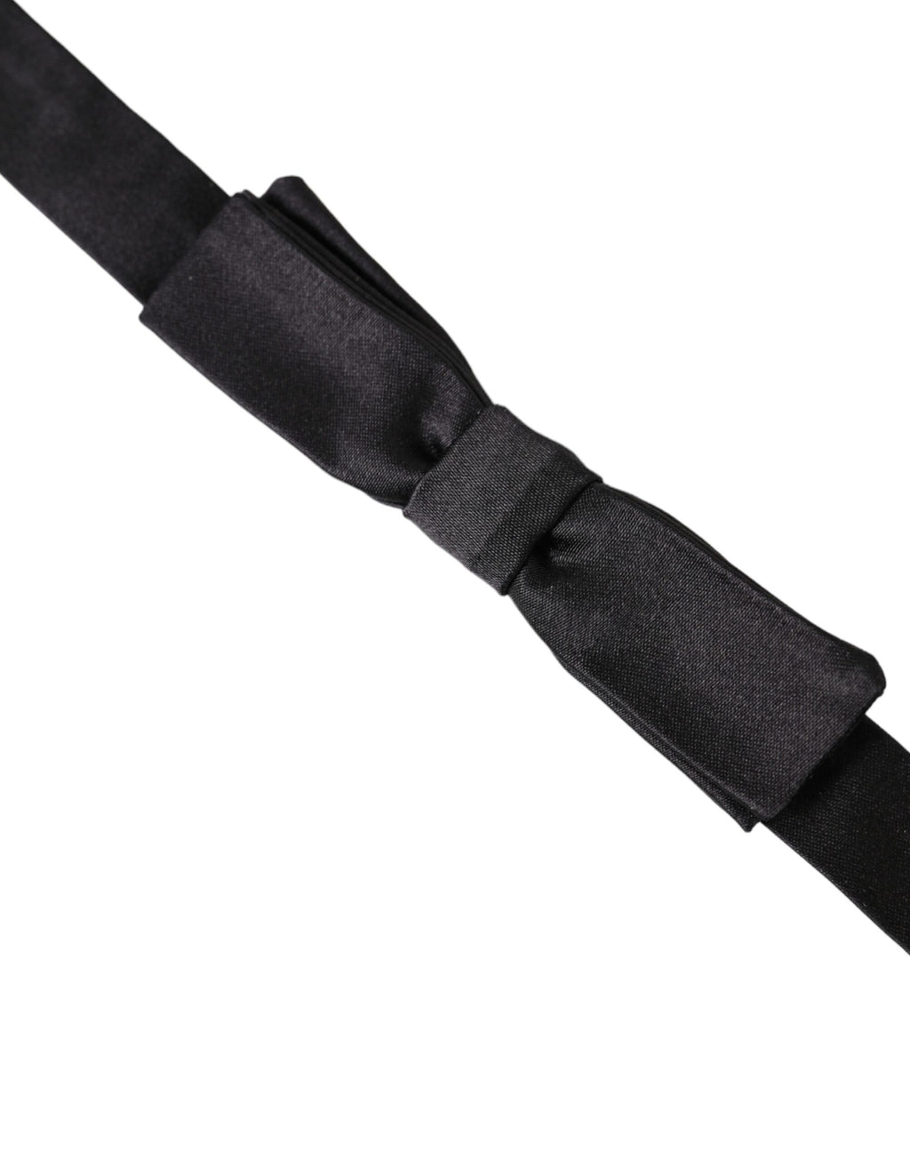 Dolce & Gabbana Dark Gray Silk Adjustable Neck Men Bow Tie - Maison Luxe