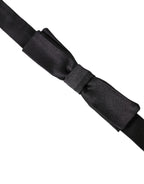 Dolce & Gabbana Dark Gray Silk Adjustable Neck Men Bow Tie - Maison Luxe