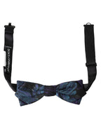 Dolce & Gabbana Black Blue Brocade Adjustable Neck Men Bow Tie - Maison Luxe