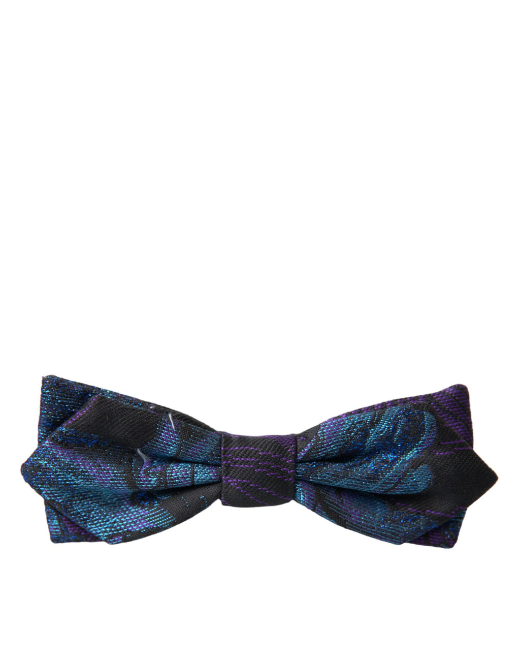 Dolce & Gabbana Black Blue Brocade Adjustable Neck Men Bow Tie - Maison Luxe