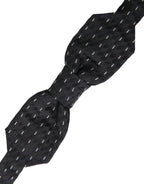 Dolce & Gabbana Black White Stitched Silk Men Neck Bow Tie - Maison Luxe