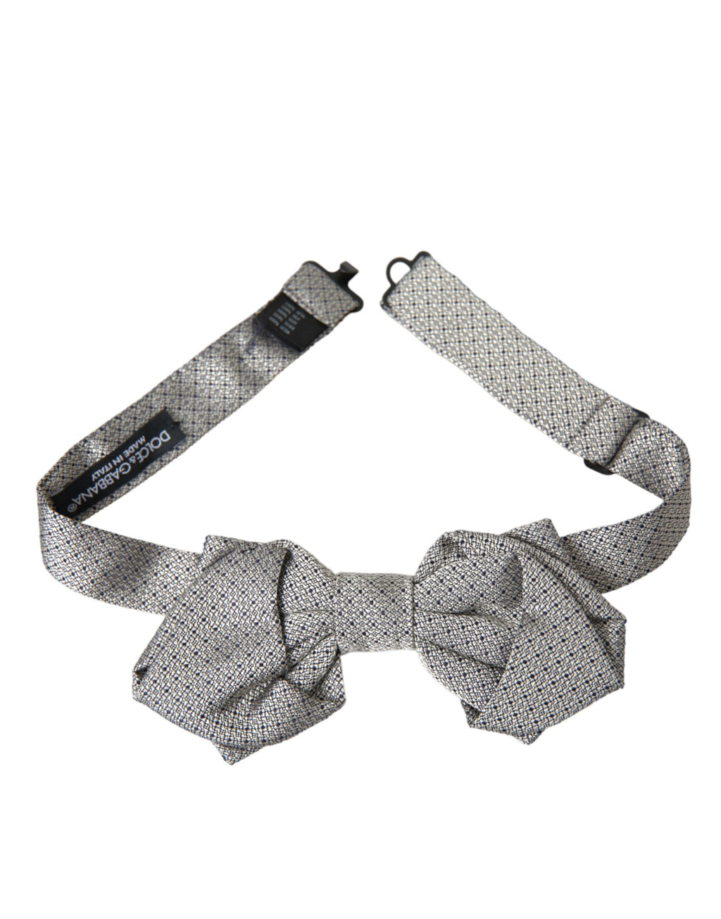 Dolce & Gabbana Gray Silk Adjustable Neck Men Bow Tie - Maison Luxe
