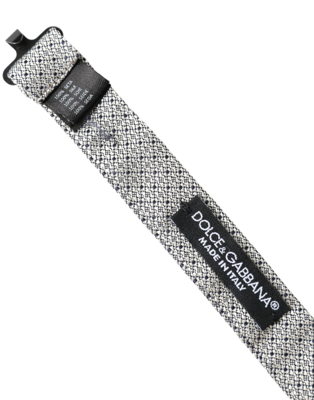 Dolce & Gabbana Gray Silk Adjustable Neck Men Bow Tie - Maison Luxe