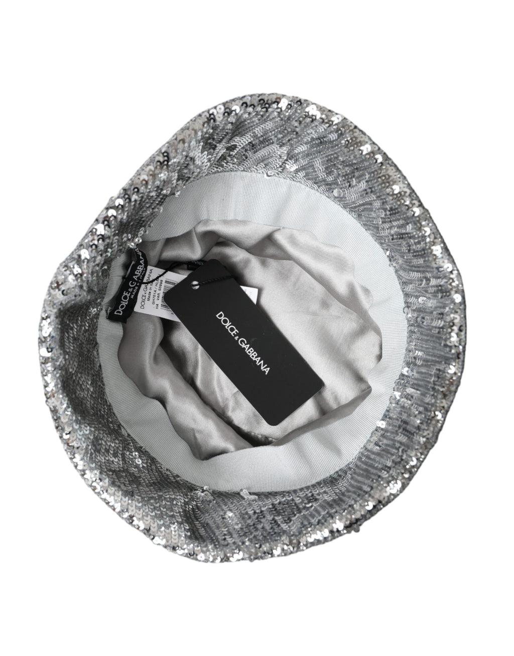 Dolce & Gabbana Silver Sequined Nylon Bucket Hat Men - Maison Luxe