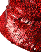 Dolce & Gabbana Red Sequined Nylon Bucket Hat Men - Maison Luxe