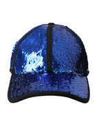 Dolce & Gabbana Royal Blue Sequin Baseball Hat Men - Maison Luxe
