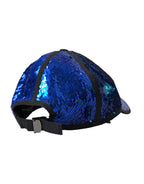 Dolce & Gabbana Royal Blue Sequin Baseball Hat Men - Maison Luxe