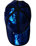 Dolce & Gabbana Royal Blue Sequin Baseball Hat Men - Maison Luxe