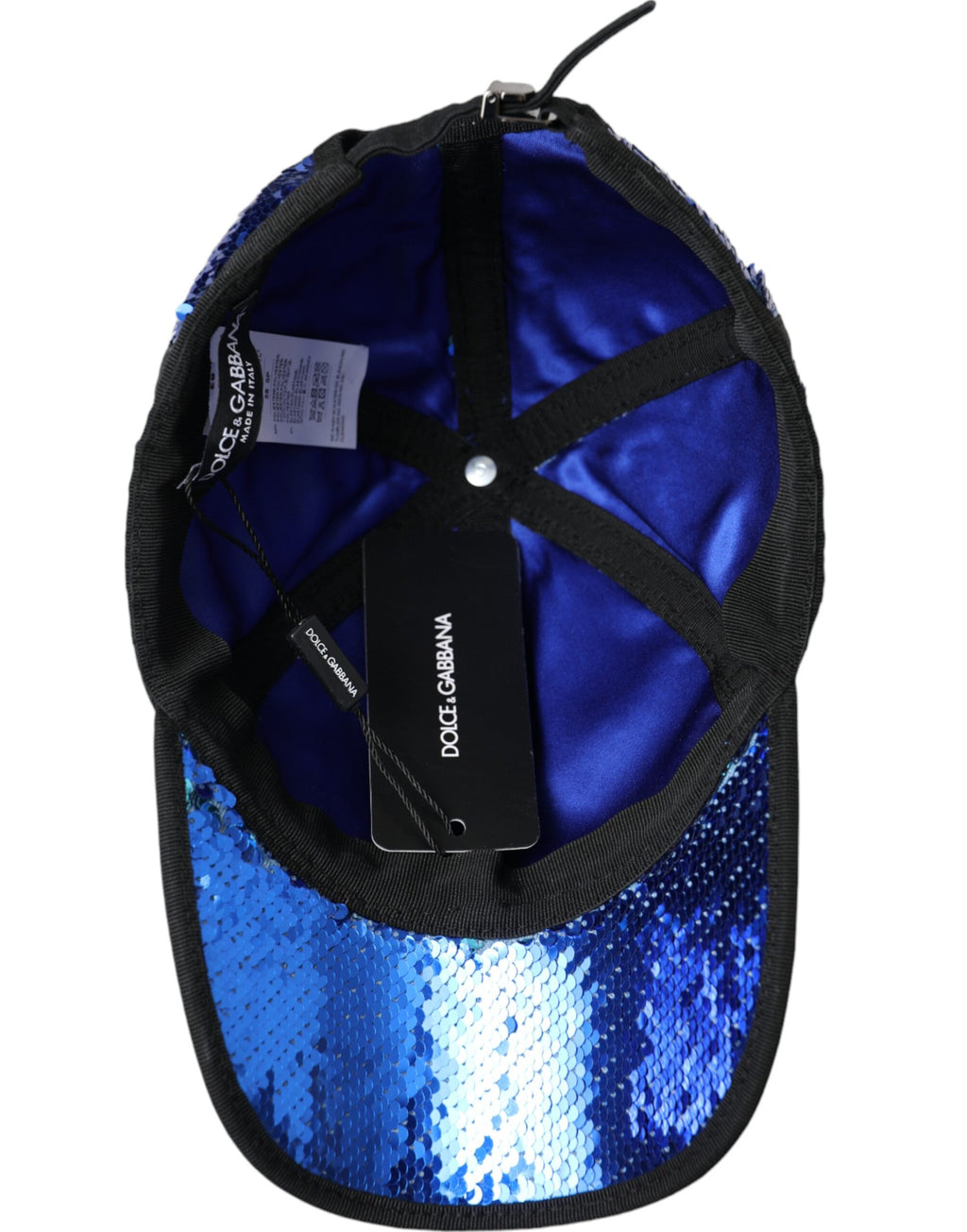 Dolce & Gabbana Royal Blue Sequin Baseball Hat Men - Maison Luxe