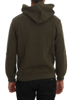 Daniele Alessandrini Green Pullover Hodded Cotton Sweater