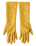 Dolce & Gabbana Gold Lurex Fantasia Mid Arm Length Gloves - Maison Luxe