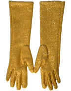 Dolce & Gabbana Gold Lurex Fantasia Mid Arm Length Gloves - Maison Luxe