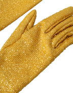 Dolce & Gabbana Gold Lurex Fantasia Mid Arm Length Gloves - Maison Luxe